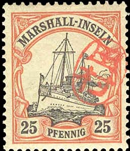 Marshall_Islands_25pf_Japanese_Postmark_Forgery