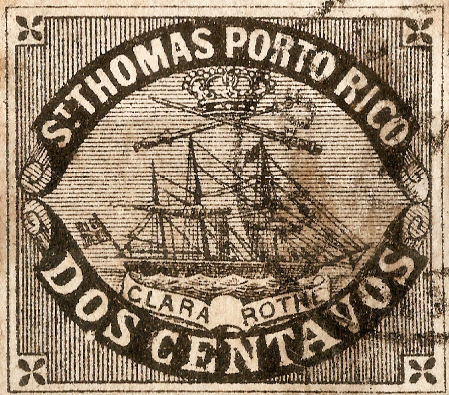Puerto_Rico_1869_St.Thomas_Clara-Rothe_2c_Bogus_Forgery