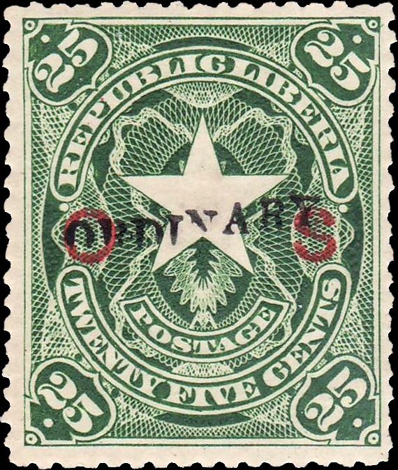 Liberia_1901_Star_25c_Ordinary_OS_Genuine