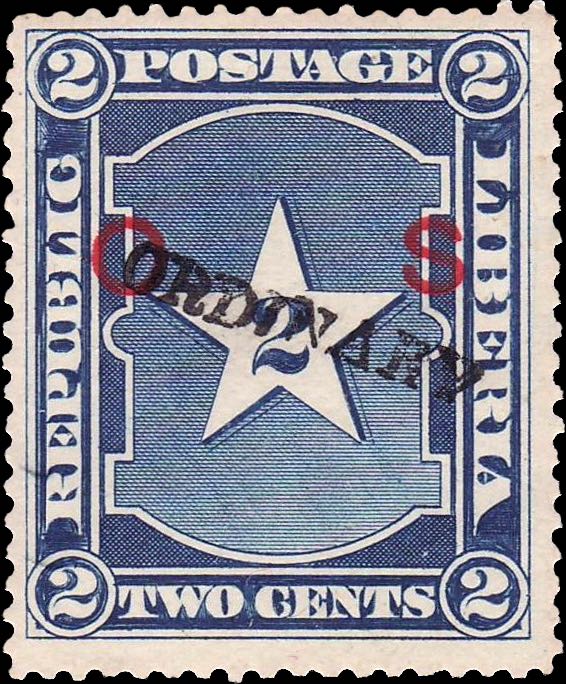 Liberia_1901_Star_2c_Ordinary_OS_Genuine