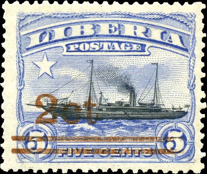 Liberia_1916_Provisional_2c-on-5c_Genuine