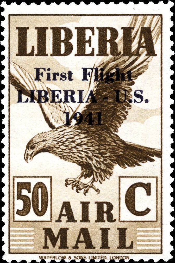 Liberia_1941_First_Flight_50c_Genuine
