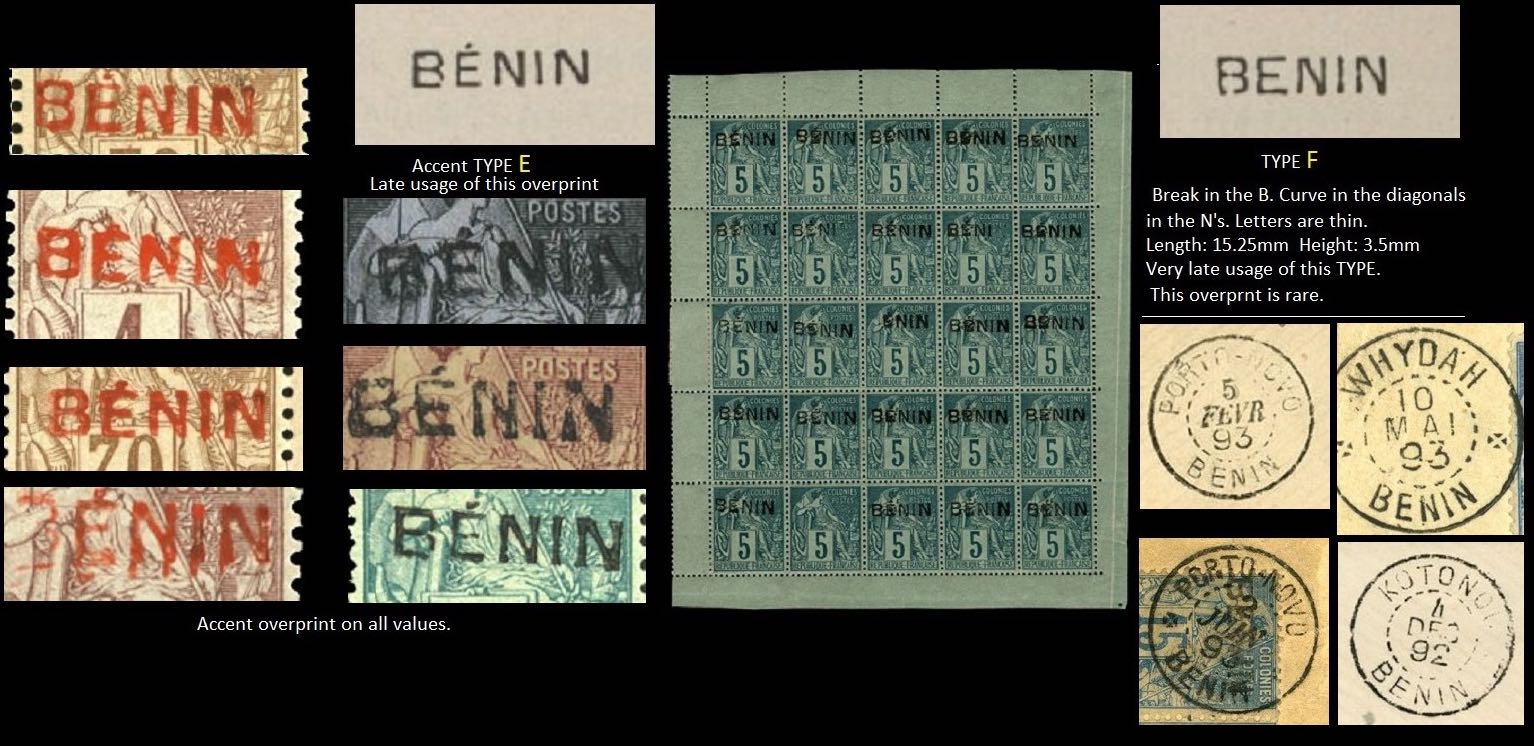 Benin_Genuine_Overprint_types_E-F