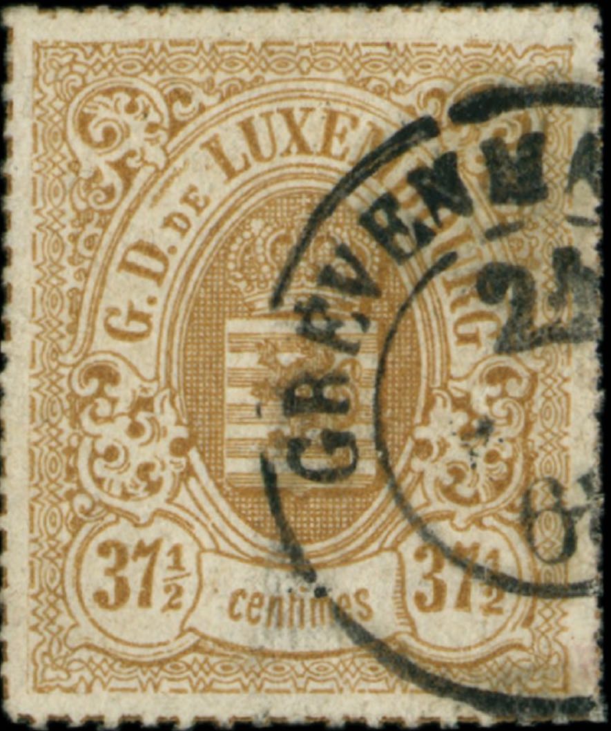 Luxembourg_1865_37.5c_Genuine