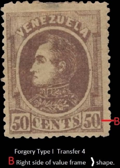 Venezuela_1880_Bolivar_50c_Transfer4-Forgery_type1