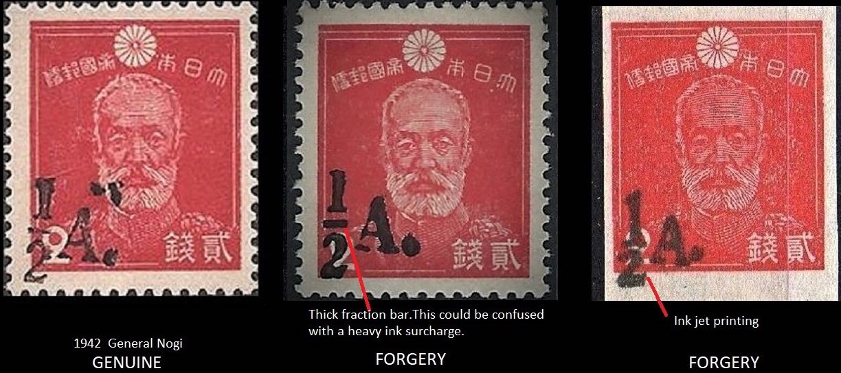 Burma_Japanese_Occ.1942_General_Nogi_Genuine-vs-Forgery