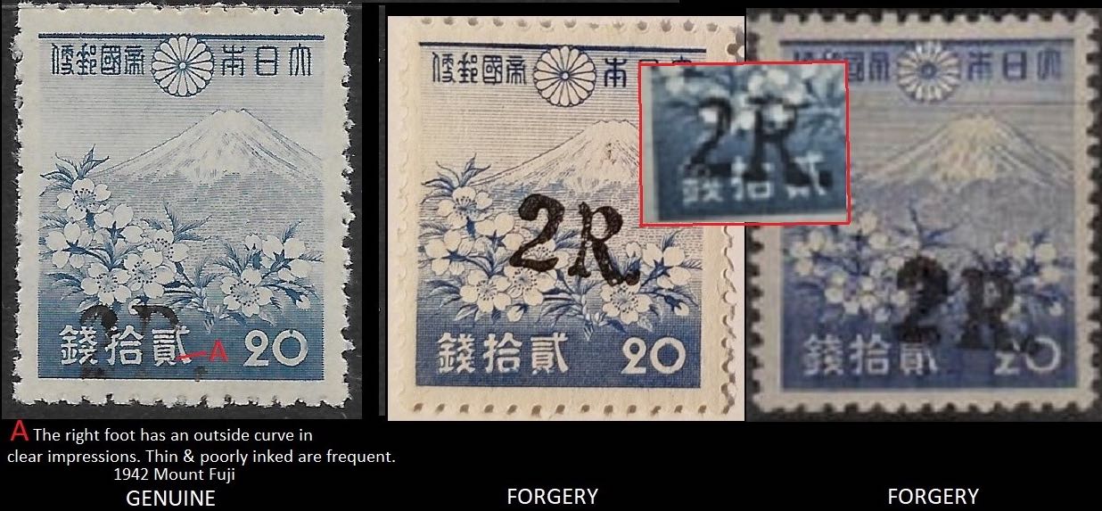 Burma_Japanese_Occ.1942_Mount_Fuji_Genuine-vs-Forgery