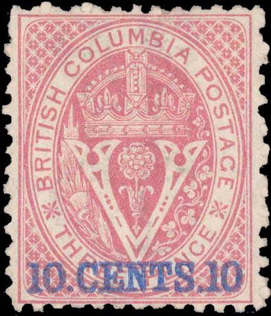British_Columbia_1869_10c_Genuine