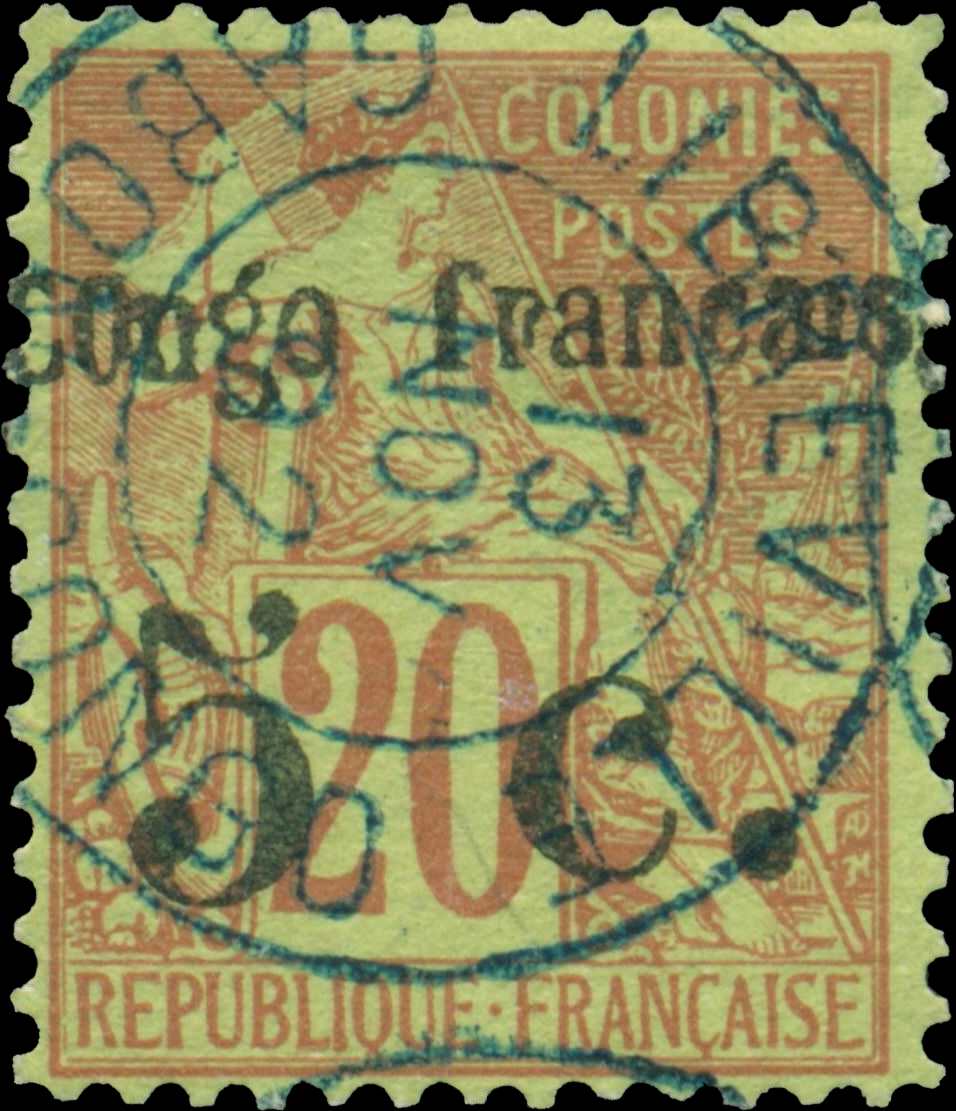 French_Congo_5c-on-20c_Forgery