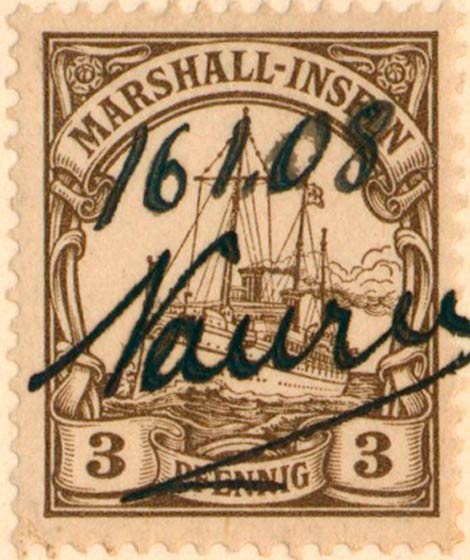 Marshall_Islands_Kaiseryacht_3pf_Genuine