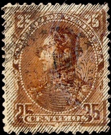 Venezuela_1893_Bolivar_25c_Forged_Overprint