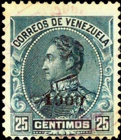 Venezuela_1900_25c_Forged_Overprint
