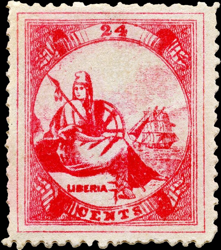 Liberia_1880_Allegory_24cent_Genuine