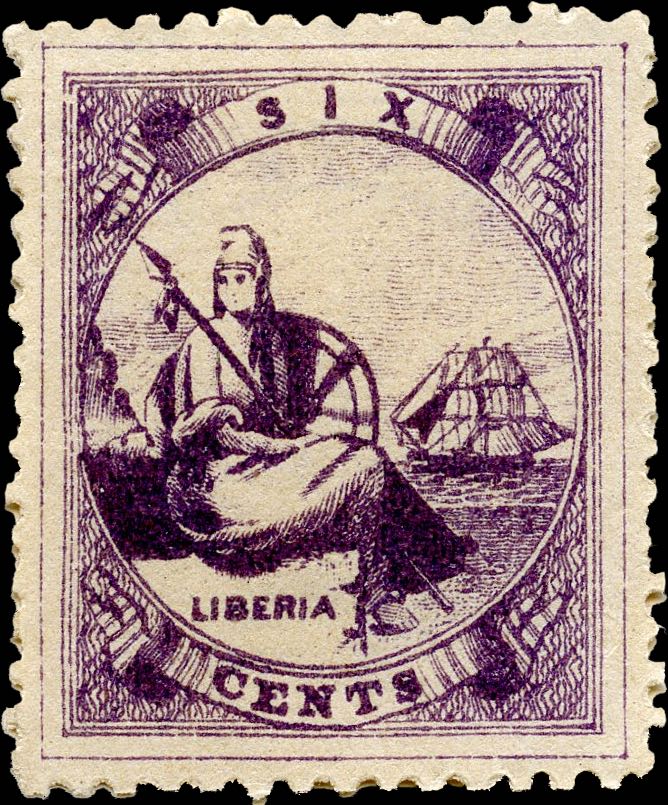 Liberia_1880_Allegory_6cent_Genuine
