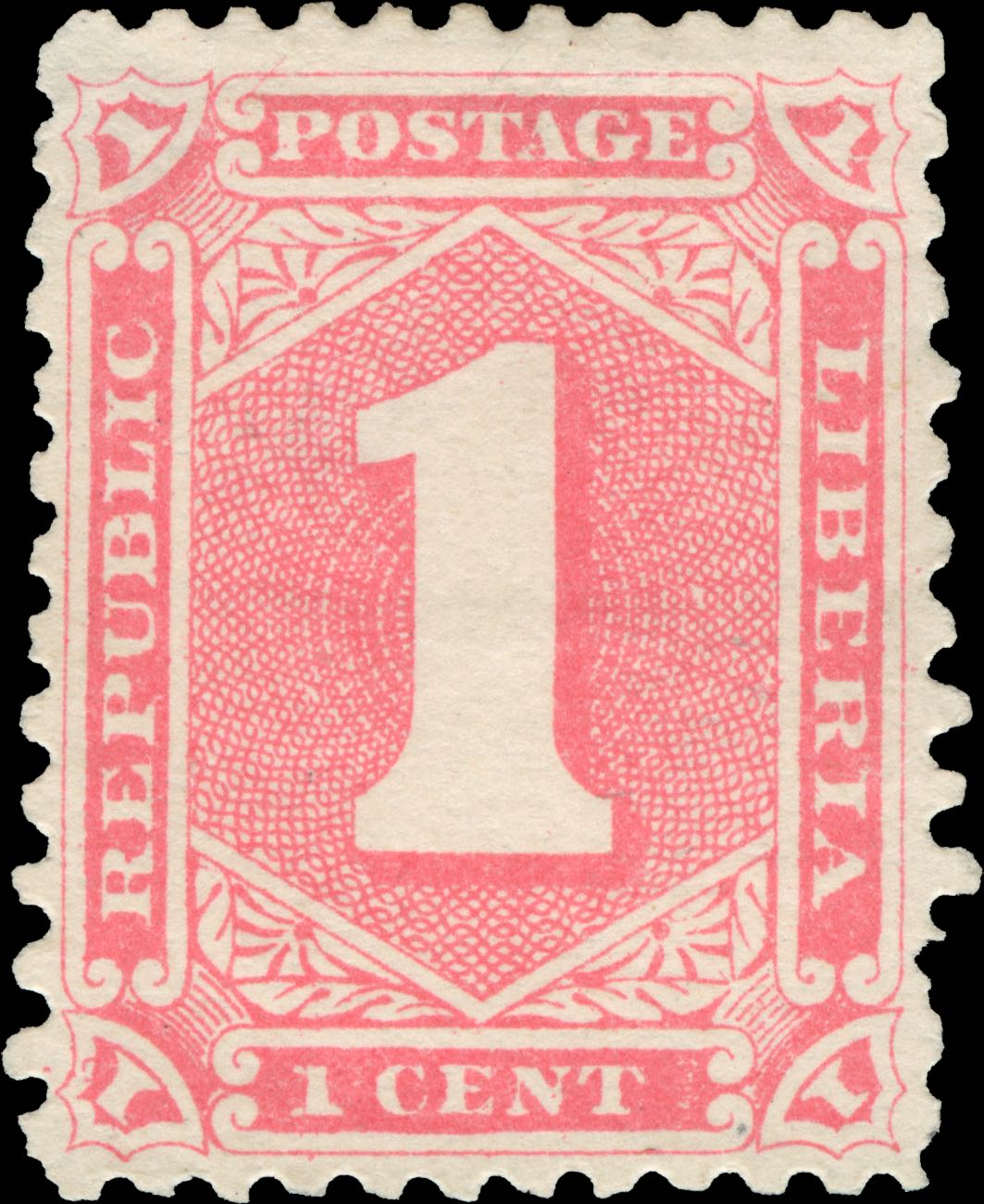 Liberia_1885-92_Numeral_1c_Genuine