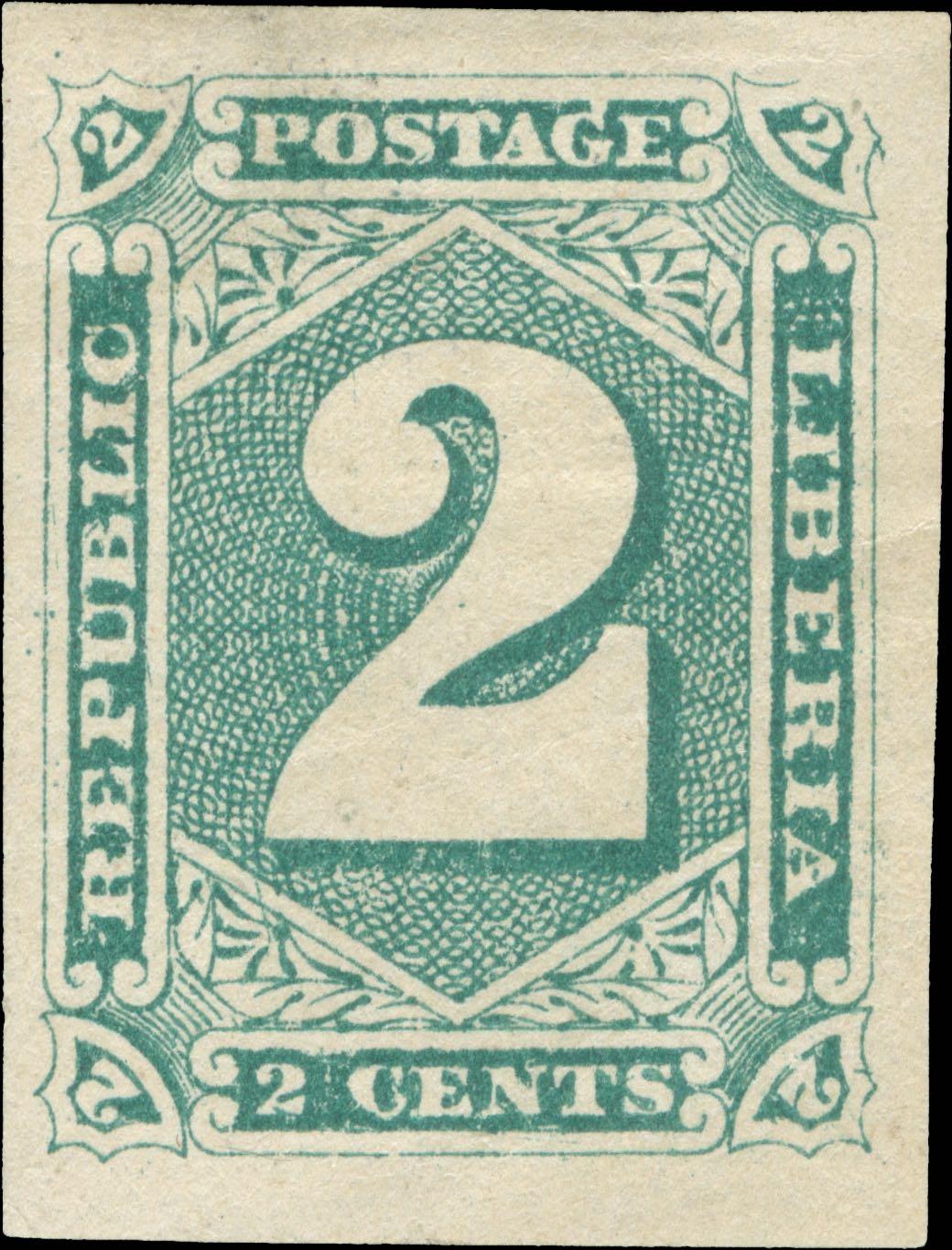 Liberia_1885-92_Numeral_2c_Imperf_Genuine