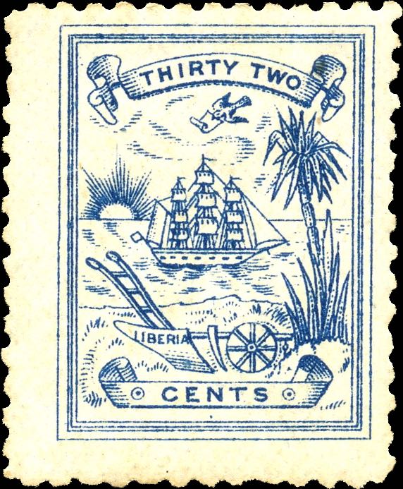 Liberia_1885_Numerial_32c_Genuine
