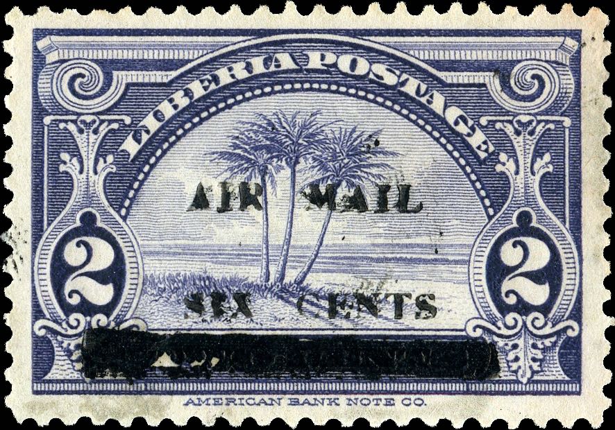 Liberia_1939_Airmail_6c-on-2c_Genuine