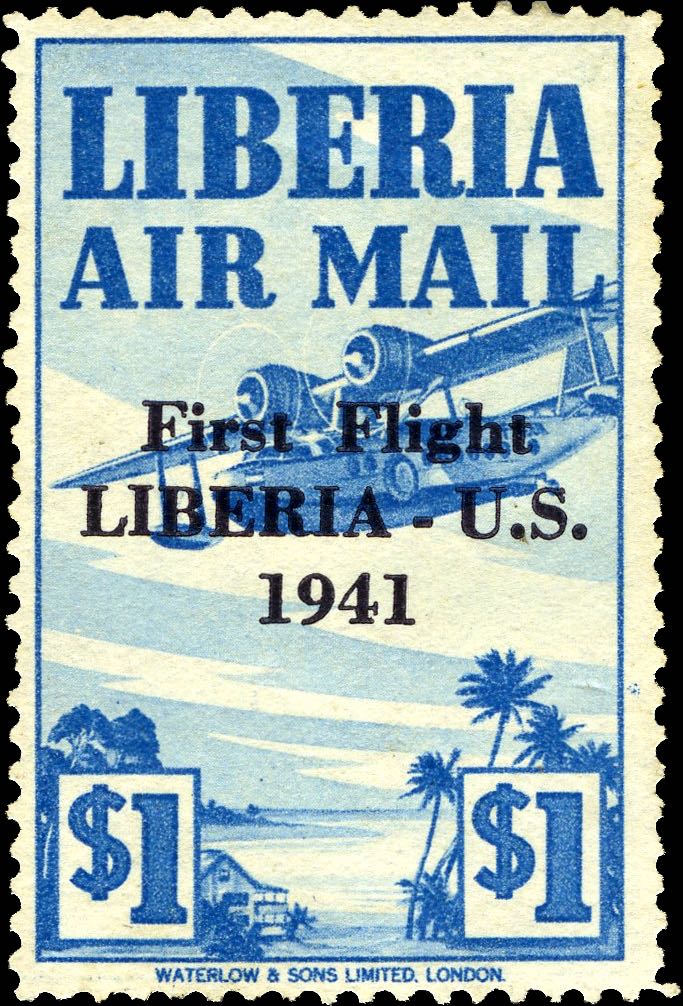 Liberia_1941_First_Flight_1dollar_Genuine