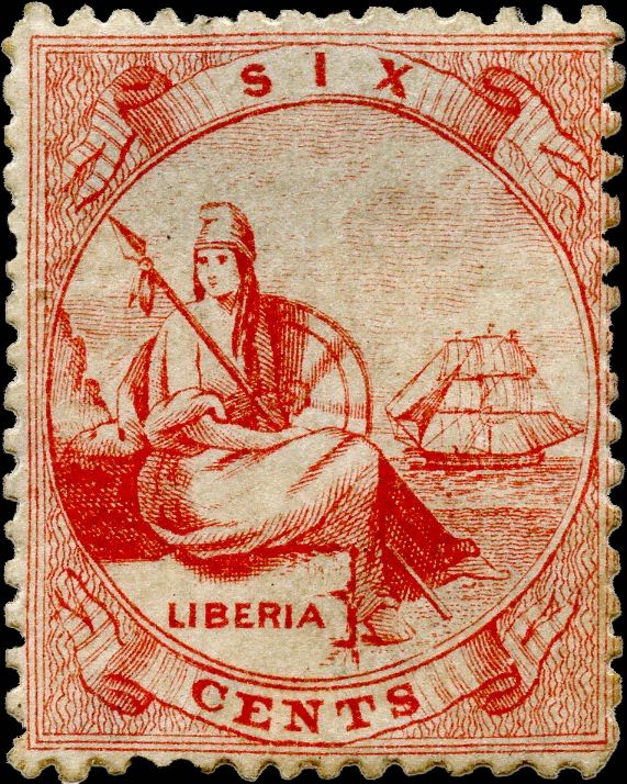 Liberia_Allegory_1st-series_6c_Genuine